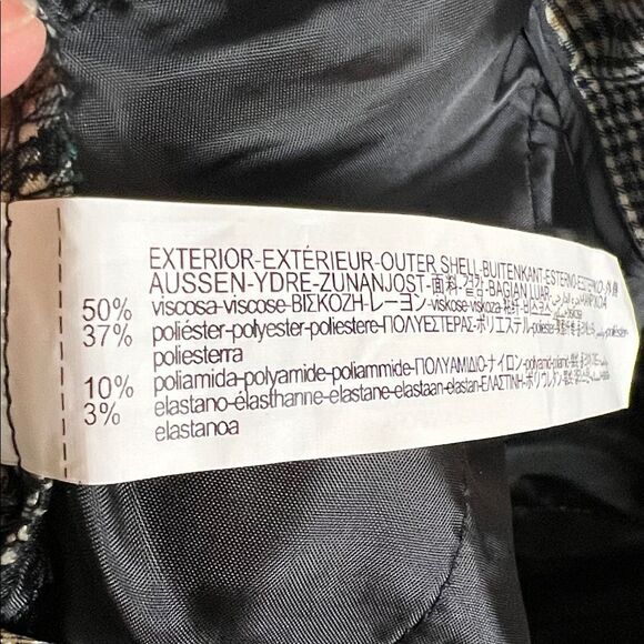 Zara Women’s Size Small Houndstooth Plaid Print Straight Leg Trouser Pants NWOT - Picture 7 of 7